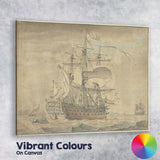 Historic Galleon Under Sail Maritime Watercolour Artwork Canvas Wall Art Print Decor Picture Ready to Hang