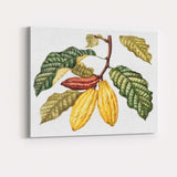 Cocoa Pod Branch Botanical Tropical Plant Illustration Canvas Wall Art Print Decor Picture Ready to Hang