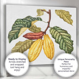 Cocoa Pod Branch Botanical Tropical Plant Illustration Canvas Wall Art Print Decor Picture Ready to Hang