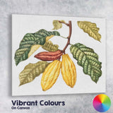 Cocoa Pod Branch Botanical Tropical Plant Illustration Canvas Wall Art Print Decor Picture Ready to Hang