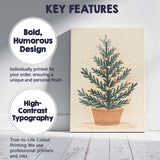 Scandinavian Style Potted Evergreen Plant Minimal Botanical Illustration Canvas Wall Art Print Decor Picture Ready to Hang