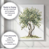Watercolour Ancient Olive Tree Botanical Garden Illustration Natural Greenery Canvas Wall Art Print Decor Picture Ready to Hang