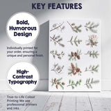 Winter Evergreen Pine Branch Collection Botanical Illustration Canvas Wall Art Print Decor Picture Ready to Hang