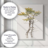 Minimalist Autumn Tree Study Delicate Botanical Watercolour Canvas Wall Art Print Decor Picture Ready to Hang