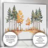 Watercolour Forest Path Pine Trees Autumn Woodland Scene Canvas Wall Art Print Decor Picture Ready to Hang
