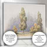 Soft Misty Woodland Tree Group Watercolour Landscape Canvas Wall Art Print Decor Picture Ready to Hang