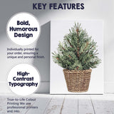 Rustic Potted Fir Tree Watercolour Botanical Christmas Decor Canvas Wall Art Print Decor Picture Ready to Hang