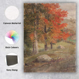 Autumn Woodland Trees Orange Foliage Countryside Landscape Canvas Wall Art Print Decor Picture Ready to Hang