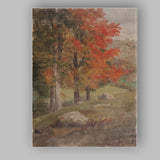 Autumn Woodland Trees Orange Foliage Countryside Landscape Canvas Wall Art Print Decor Picture Ready to Hang