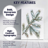 Snow Covered Spruce Branch Winter Botanical Watercolour Canvas Wall Art Print Decor Picture Ready to Hang