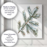 Snow Covered Spruce Branch Winter Botanical Watercolour Canvas Wall Art Print Decor Picture Ready to Hang