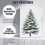 Watercolour Snow Covered Fir Tree Winter Woodland Illustration Canvas Wall Art Print Decor Picture Ready to Hang