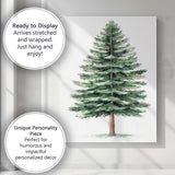 Watercolour Evergreen Fir Tree Botanical Woodland Nature Illustration Canvas Wall Art Print Decor Picture Ready to Hang