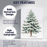 Watercolour Snowy Evergreen Pine Tree Winter Forest Illustration Canvas Wall Art Print Decor Picture Ready to Hang