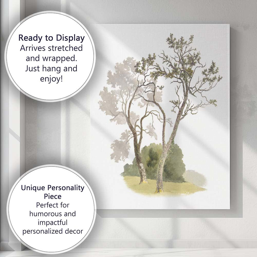Elegant Watercolour Garden Trees Nature Landscape Canvas Wall Art Print Decor Picture Ready to Hang