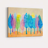 Colourful Abstract Woodland Forest Watercolour Collage Canvas Wall Art Print Decor Picture Ready to Hang