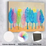 Colourful Abstract Woodland Forest Watercolour Collage Canvas Wall Art Print Decor Picture Ready to Hang