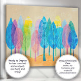 Colourful Abstract Woodland Forest Watercolour Collage Canvas Wall Art Print Decor Picture Ready to Hang