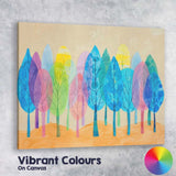 Colourful Abstract Woodland Forest Watercolour Collage Canvas Wall Art Print Decor Picture Ready to Hang