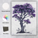 Decorative Purple Blossom Tree Contemporary Botanical Canvas Wall Art Print Decor Picture Ready to Hang