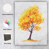 Golden Autumn Tree Seasonal Nature Illustration Canvas Wall Art Print Decor Picture Ready to Hang