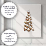 Snow Covered Evergreen Tree Winter Woodland Illustration Canvas Wall Art Print Decor Picture Ready to Hang