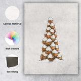 Snow Covered Evergreen Tree Winter Woodland Illustration Canvas Wall Art Print Decor Picture Ready to Hang