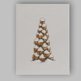 Snow Covered Evergreen Tree Winter Woodland Illustration Canvas Wall Art Print Decor Picture Ready to Hang