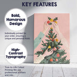 Christmas Tree Decorating Scene Festive Holiday Illustration Canvas Wall Art Print Decor Picture Ready to Hang