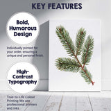 Evergreen Fir Branch Detailed Botanical Woodland Illustration Canvas Wall Art Print Decor Picture Ready to Hang