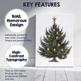 Traditional Decorated Christmas Tree Watercolour Holiday Illustration Canvas Wall Art Print Decor Picture Ready to Hang