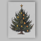 Traditional Decorated Christmas Tree Watercolour Holiday Illustration Canvas Wall Art Print Decor Picture Ready to Hang