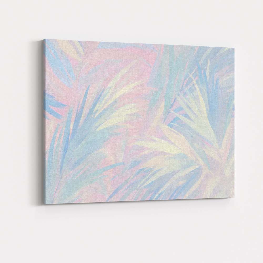 Pastel Tropical Leaf Abstract Watercolour Pattern Canvas Wall Art Print Decor Picture Ready to Hang