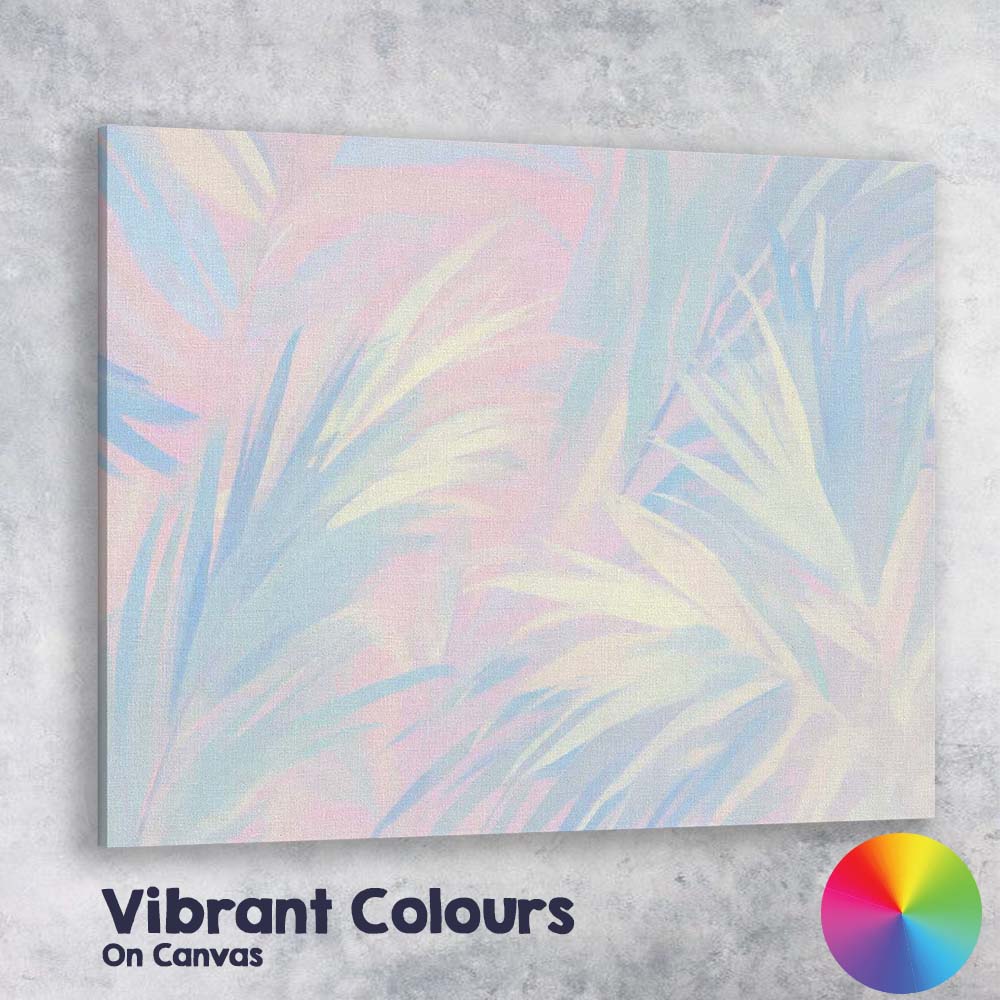 Pastel Tropical Leaf Abstract Watercolour Pattern Canvas Wall Art Print Decor Picture Ready to Hang