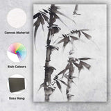 Minimalist Bamboo Forest Oriental Ink Wash Botanical Artwork Canvas Wall Art Print Decor Picture Ready to Hang