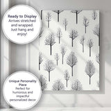 Scandinavian Bare Branch Tree Repeat Pattern Mustard Yellow Background Canvas Wall Art Print Decor Picture Ready to Hang