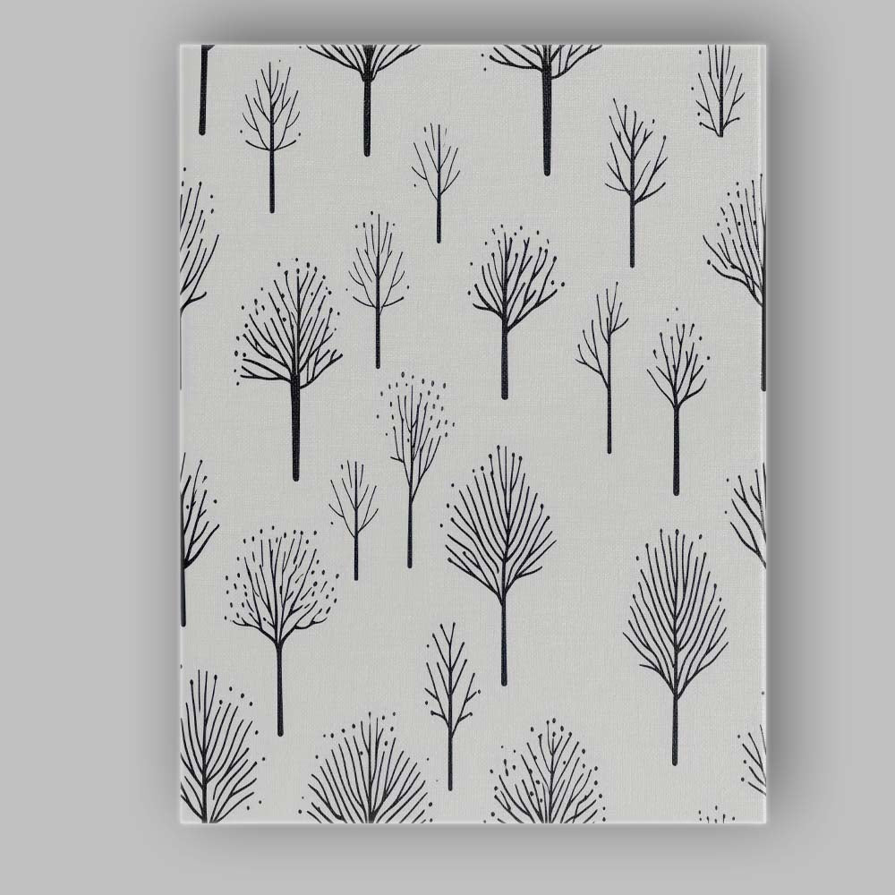 Scandinavian Bare Branch Tree Repeat Pattern Mustard Yellow Background Canvas Wall Art Print Decor Picture Ready to Hang