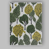 Modern Abstract Forest Tree Canopy Repeat Pattern Green and Ochre Canvas Wall Art Print Decor Picture Ready to Hang