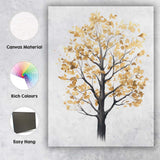 Elegant Watercolour Golden Leaf Tree Botanical Nature Illustration Canvas Wall Art Print Decor Picture Ready to Hang