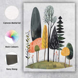 Whimsical Woodland Forest Trees Watercolour Illustration Canvas Wall Art Print Decor Picture Ready to Hang