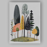 Whimsical Woodland Forest Trees Watercolour Illustration Canvas Wall Art Print Decor Picture Ready to Hang