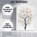 Elegant Beige Leafy Tree Silhouette Watercolour Illustration Canvas Wall Art Print Decor Picture Ready to Hang
