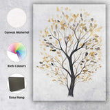 Elegant Beige Leafy Tree Silhouette Watercolour Illustration Canvas Wall Art Print Decor Picture Ready to Hang