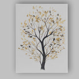 Elegant Beige Leafy Tree Silhouette Watercolour Illustration Canvas Wall Art Print Decor Picture Ready to Hang