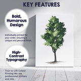 Elegant Green Tree Collection Isolated Watercolour Illustration Canvas Wall Art Print Decor Picture Ready to Hang