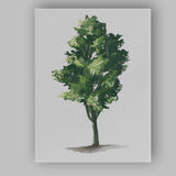 Elegant Green Tree Collection Isolated Watercolour Illustration Canvas Wall Art Print Decor Picture Ready to Hang