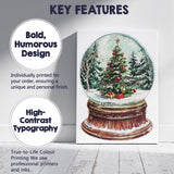 Festive Christmas Tree Snow Globe Watercolour Winter Holiday Scene Canvas Wall Art Print Decor Picture Ready to Hang