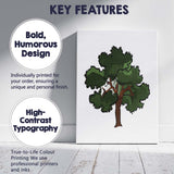 Stylised Green Oak Tree Nature Illustration Graphic Design Canvas Wall Art Print Decor Picture Ready to Hang