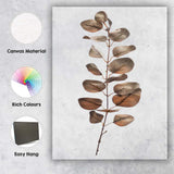 Bronze Eucalyptus Leaf Stem Botanical Illustration Canvas Wall Art Print Decor Picture Ready to Hang