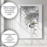 Japanese Style Bird and Berry Vine Nature Artwork Canvas Wall Art Print Decor Picture Ready to Hang